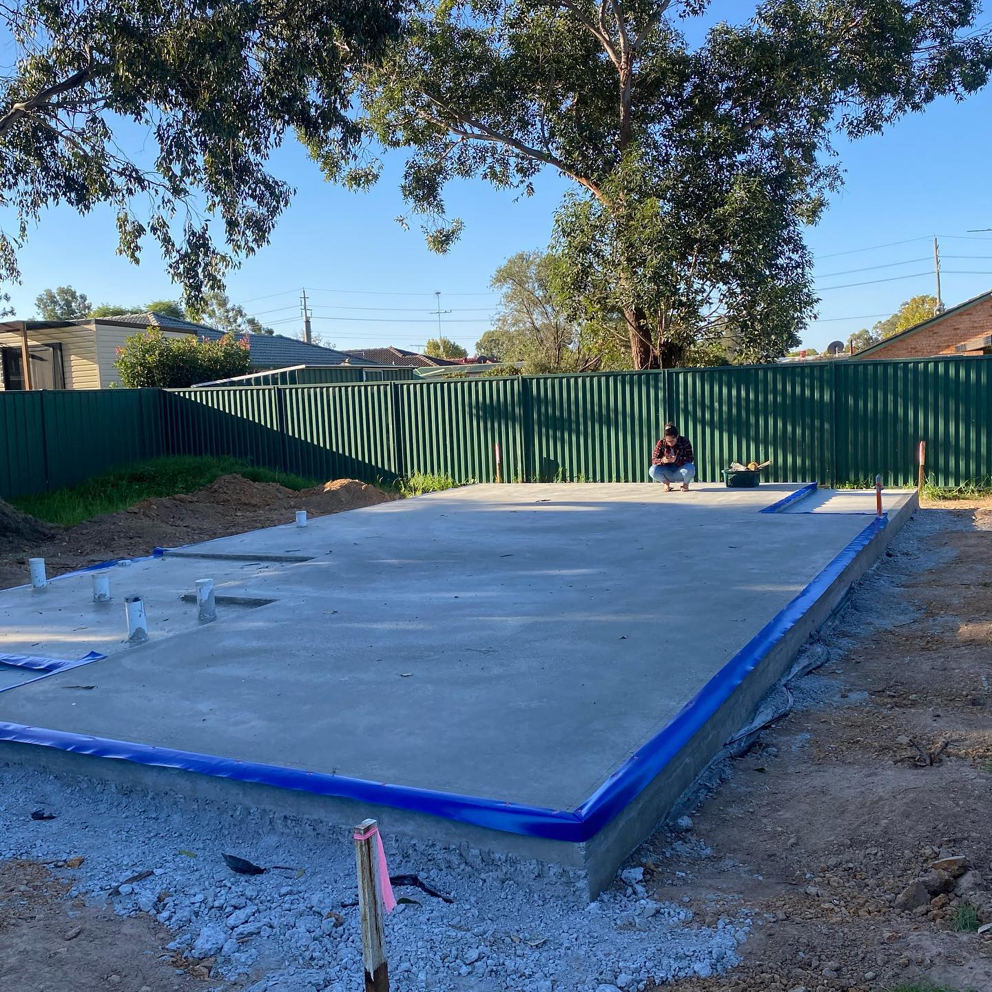 Granny flat — concrete slab poured