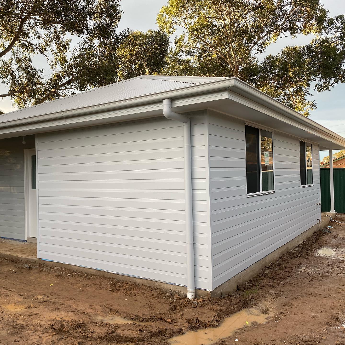 Granny flat completed — side elevation