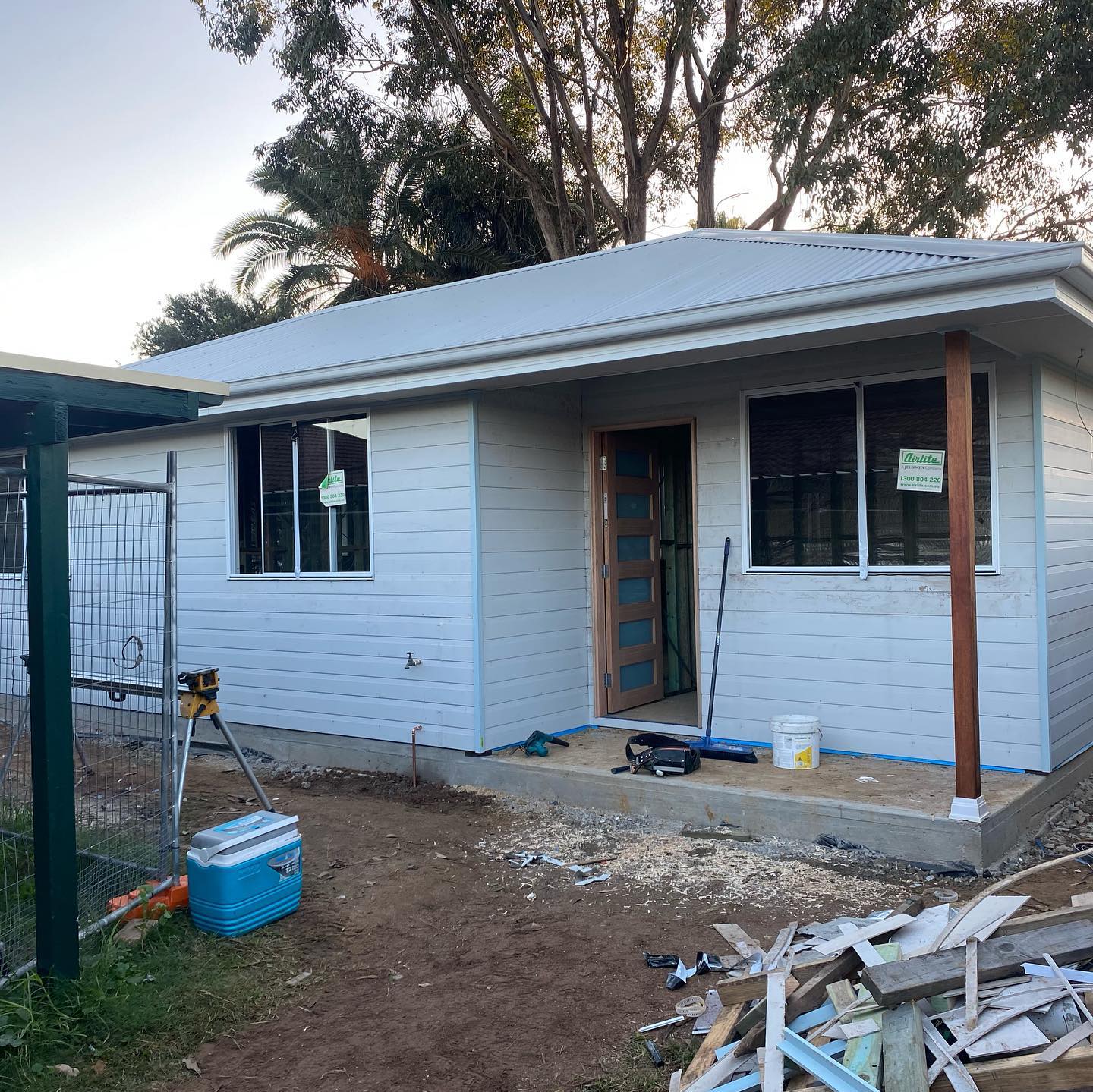 Granny flat — external cladding being installed