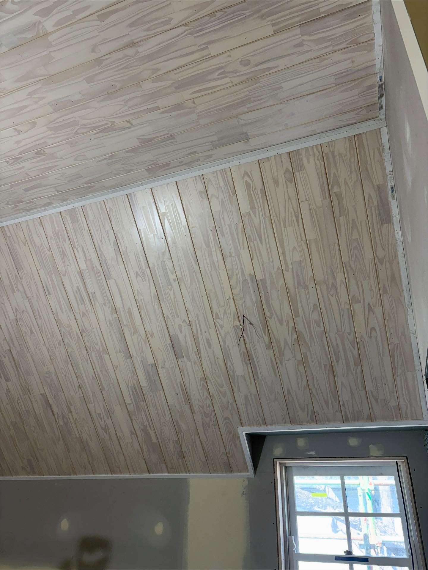 Skillion timber ceiling lining