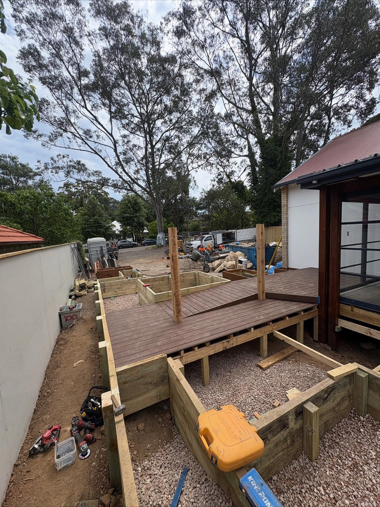 Deck and raised garden beds